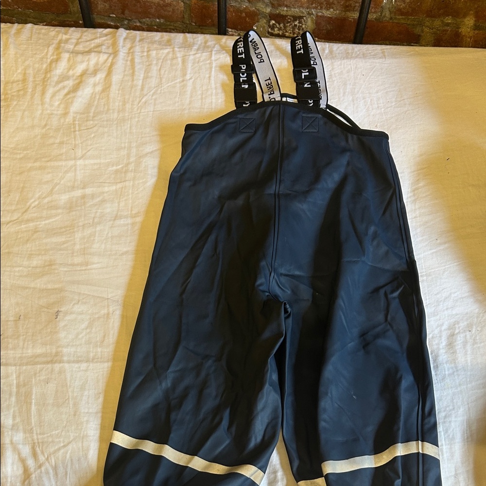 Polarn O. Pyret Navy Overalls with White Straps